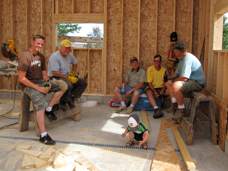 A group of men in a construction site.