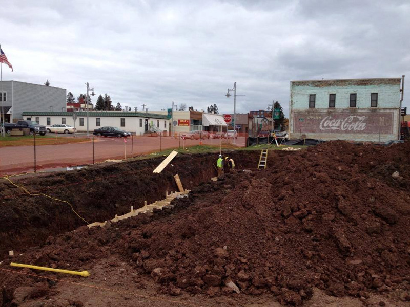 Initial groundbreaking for brewery and taproom in Two Harbors.